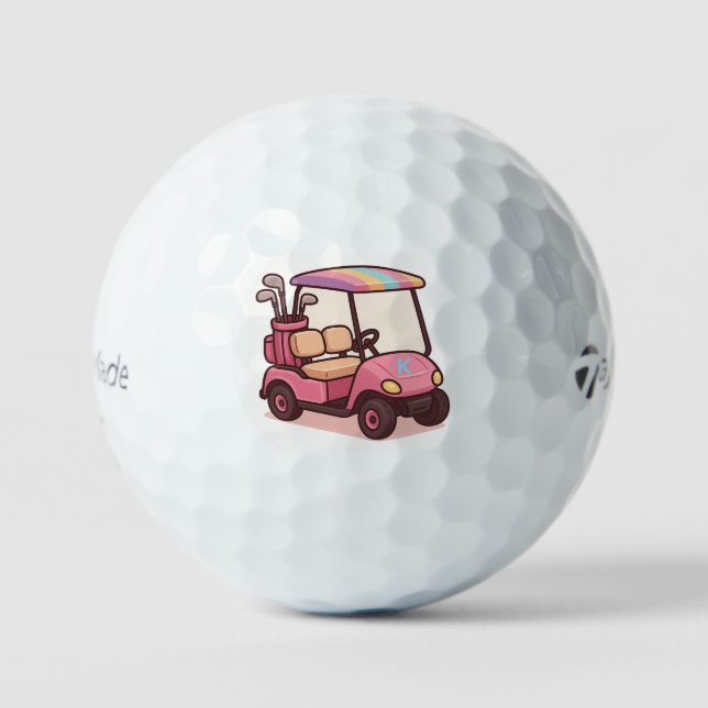 Pelotas De Golf Carro de golf rosa personalizado (Anverso)