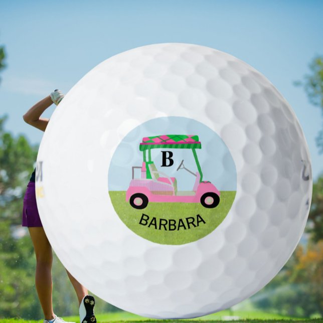 Pelotas De Golf Carro de golf único con encanto y monograma de clu (Subido por el creador)