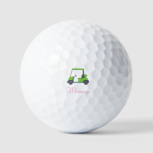 Pelotas De Golf Carro de golf verde rosado divertido personalizado