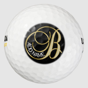 Pelotas De Golf Carta de oro de monograma personalizado B - regalo