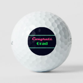 Pelotas De Golf Cartas de felicitaciones Grad Neon