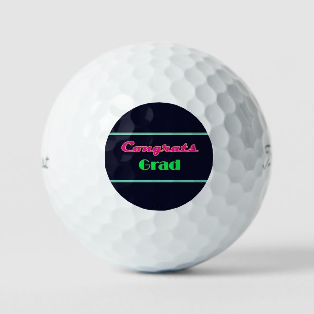 Pelotas De Golf Cartas de felicitaciones Grad Neon (Anverso)
