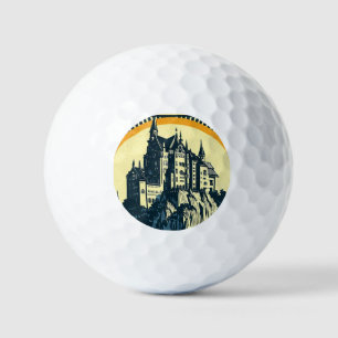 Pelotas De Golf Castillo medieval de fantasía - Estilo Woodcut jap