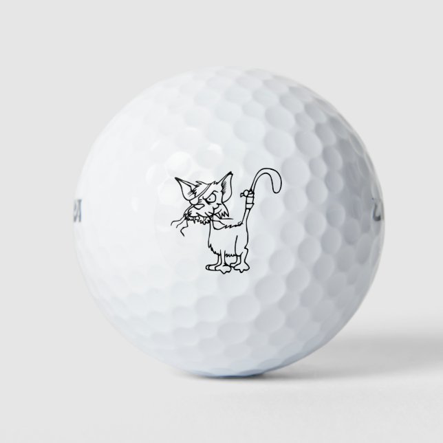 Pelotas De Golf Cat Fight Injured Animal Bandage Feline Domestic (Anverso)