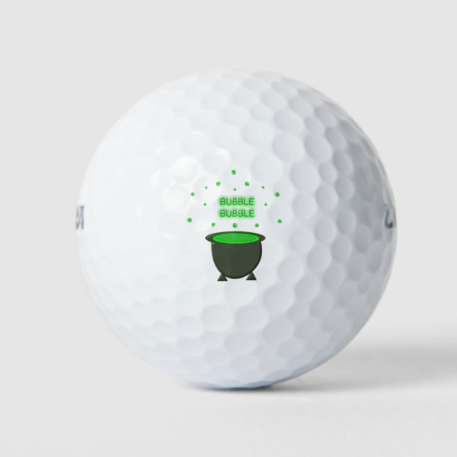 Pelotas De Golf Cauldron y Bubbling Green Brew Halloween (Anverso)