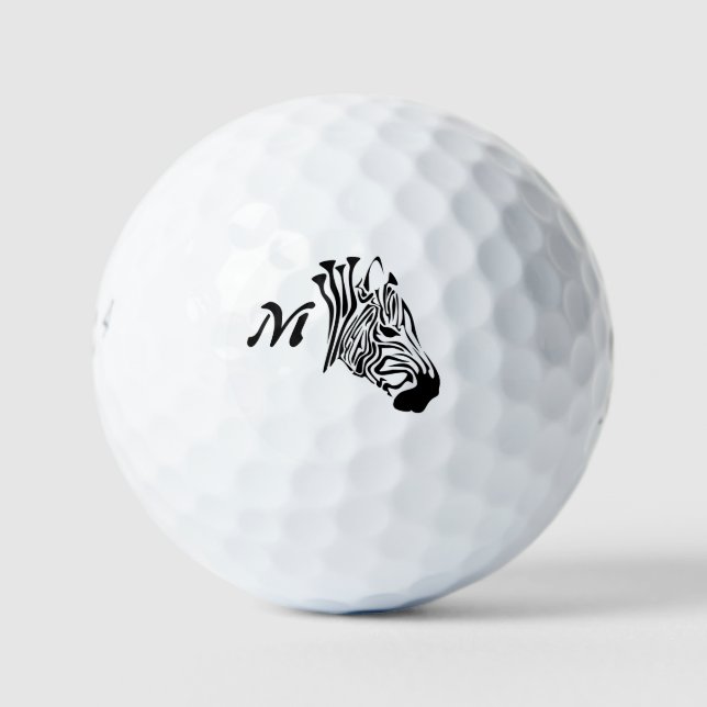 Pelotas De Golf Cebra con rayas negras torcidas (Anverso)