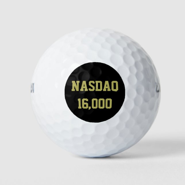 Pelotas De Golf Celebración de la Bolsa de Valores NASDAQ 16000 (Anverso)