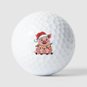 Pelotas De Golf Cerdo Navidad Sombrero Santa Navidad Fiesta Pigmas