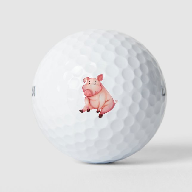 Pelotas De Golf Cerdo rosa (Anverso)