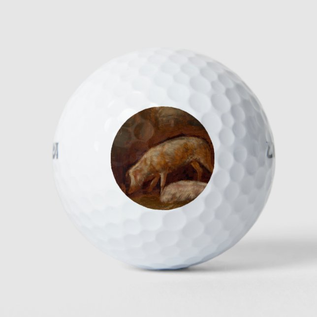 Pelotas De Golf Cerdos en una estable (arte animal) (Anverso)