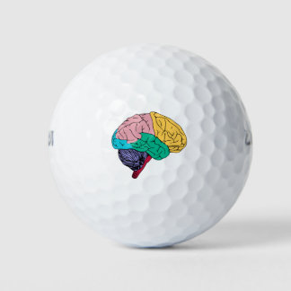 Pelotas De Golf Cerebro colorido