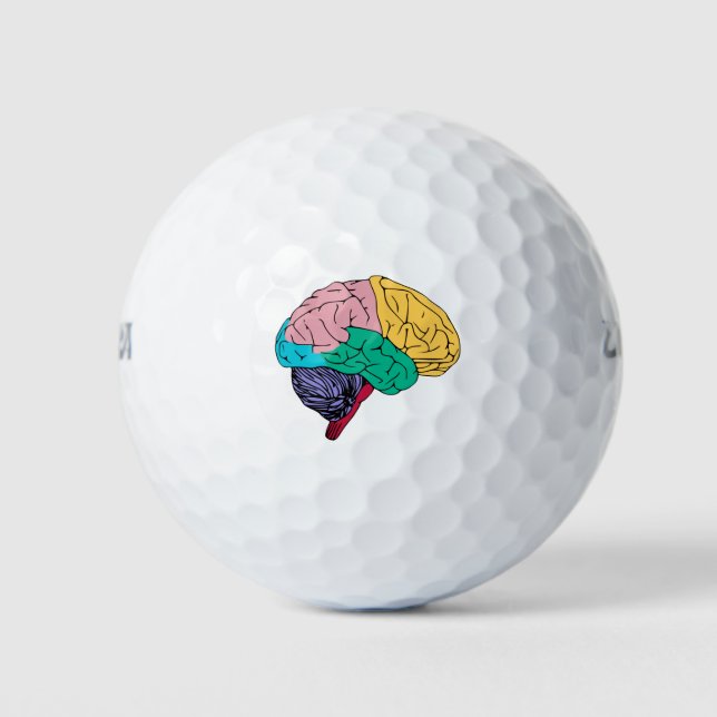 Pelotas De Golf Cerebro colorido (Anverso)