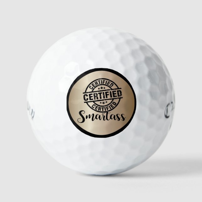 Pelotas De Golf Certificado Smartass Oro (Anverso)