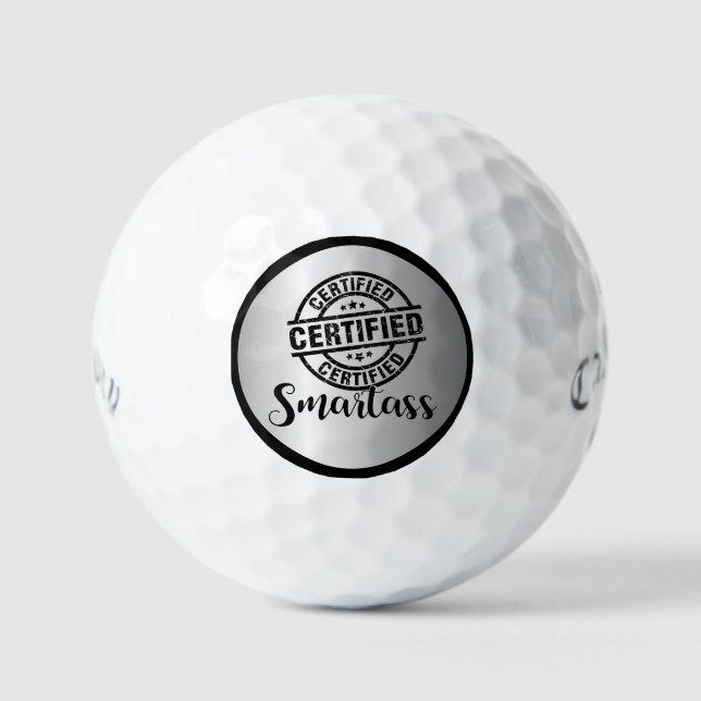 Pelotas De Golf Certificado Smartass Plata (Anverso)