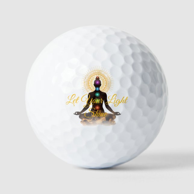 Pelotas De Golf Chakra Silhouette Golf Balls – Let Your Light Shin (Anverso)