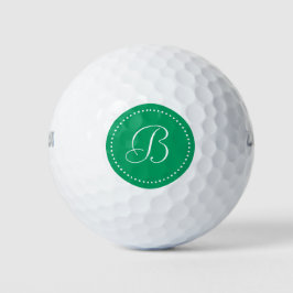 Pelotas De Golf Chamorro de Monograma Verde con Puntos