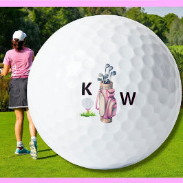 Pelotas De Golf Charming Pink Golf Bag Personalized Monogrammed 