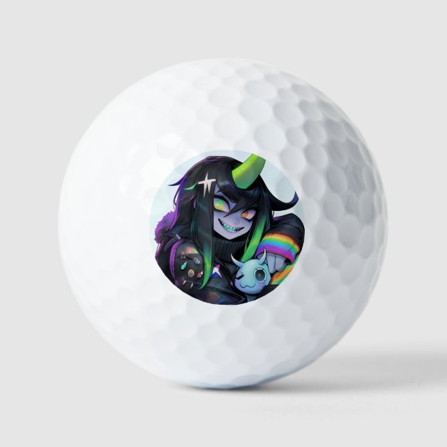 Pelotas De Golf Chica Anime de Psycho Cute (Anverso)