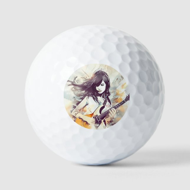 Pelotas De Golf Chica con vibraciones de música rock (Anverso)