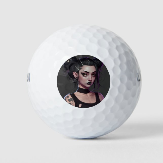 Pelotas De Golf Chica de Gótico con bollos y tatuajes (Anverso)