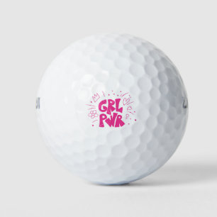 Pelotas De Golf Chica de graffiti Power Doodle Girly Doodle Power