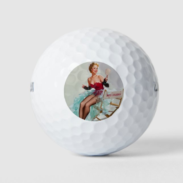 Pelotas De Golf Chica de Miss Sylvania Pin-Up (Anverso)