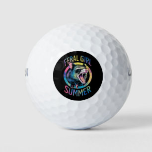 Pelotas De Golf Chica Feral Verano Oposum Tie Dye Mapache