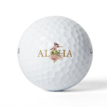 Pelotas de Golf Chica Hula Acuarela Aloha Hawaii