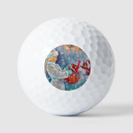 Pelotas De Golf Chica Navideña Invernal Nevada con Ardillas Monas