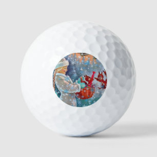 Pelotas De Golf Chica Navideña Invernal Nevada con Ardillas Monas