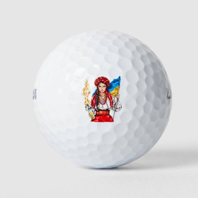 Pelotas De Golf Chica ucraniano lucha por la libertad (Anverso)
