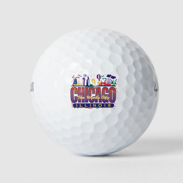 Pelotas De Golf Chicago Confetti (Anverso)