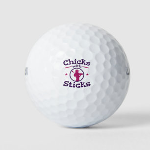 Pelotas De Golf Chicas con Sticks Golf Golfing Golfer Women