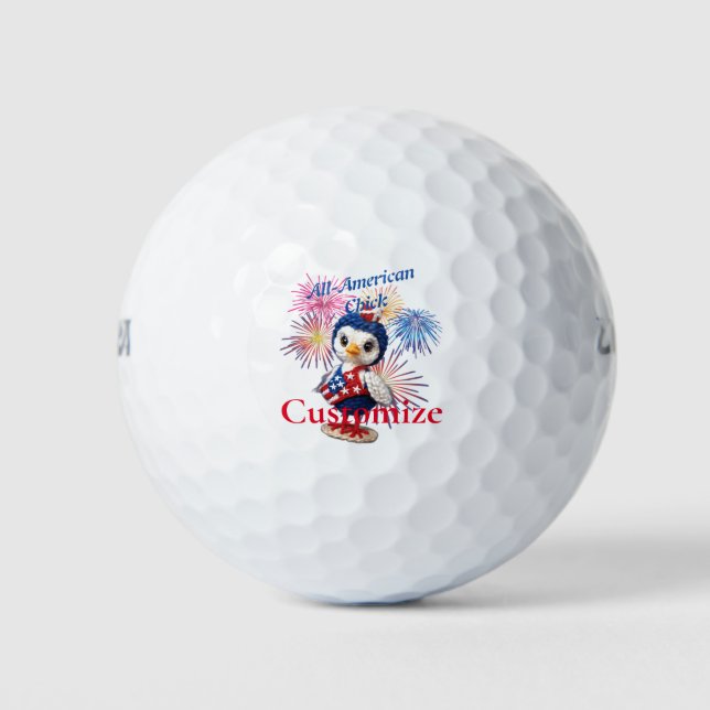 Pelotas De Golf Chick Thunder_Cove, todo estadounidense (Anverso)