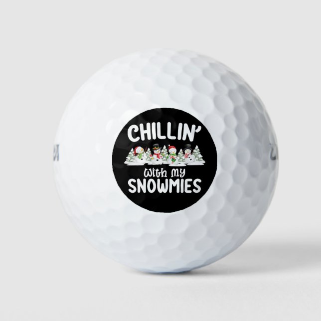 Pelotas De Golf Chillin con mis Navidades Snowmie (Anverso)