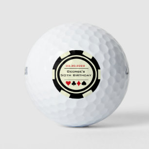 Pelotas De Golf Chip de póquer de cumpleaños Tema de Las Vegas Neg