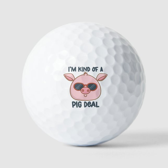 Pelotas De Golf Chiste de cerdo divertido  (Anverso)