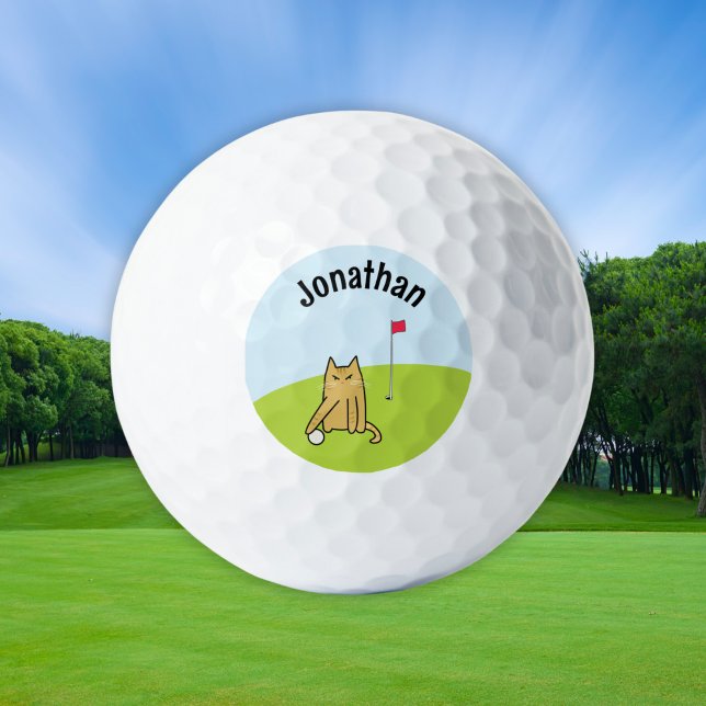 Pelotas De Golf Chiste de golf Personalizado Gato Personalizado (Subido por el creador)