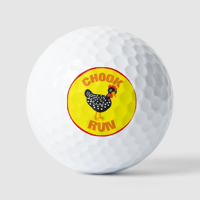 Pelotas De Golf Chook ejecutar fondo amarillo (Anverso)