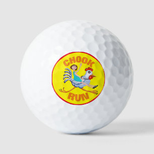 Pelotas De Golf Chook ejecutar fondo amarillo divertido