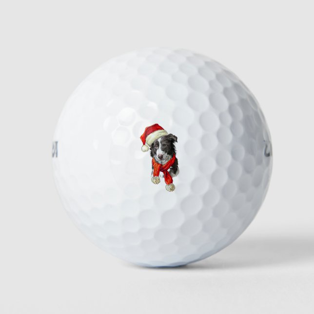Pelotas De Golf Christmas Border Collie dog (Anverso)