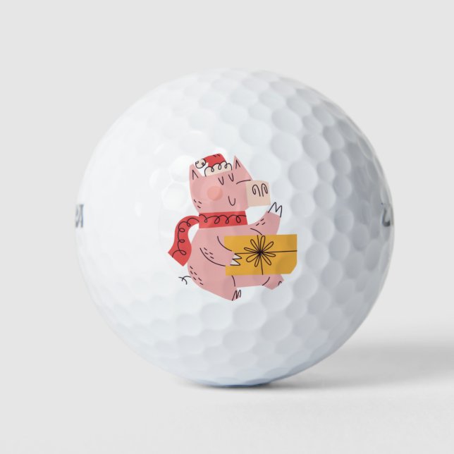 Pelotas De Golf Christmas pig (Anverso)