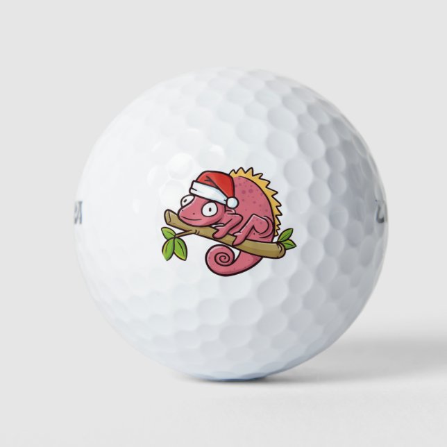 Pelotas De Golf Christmas pink chameleon (Anverso)