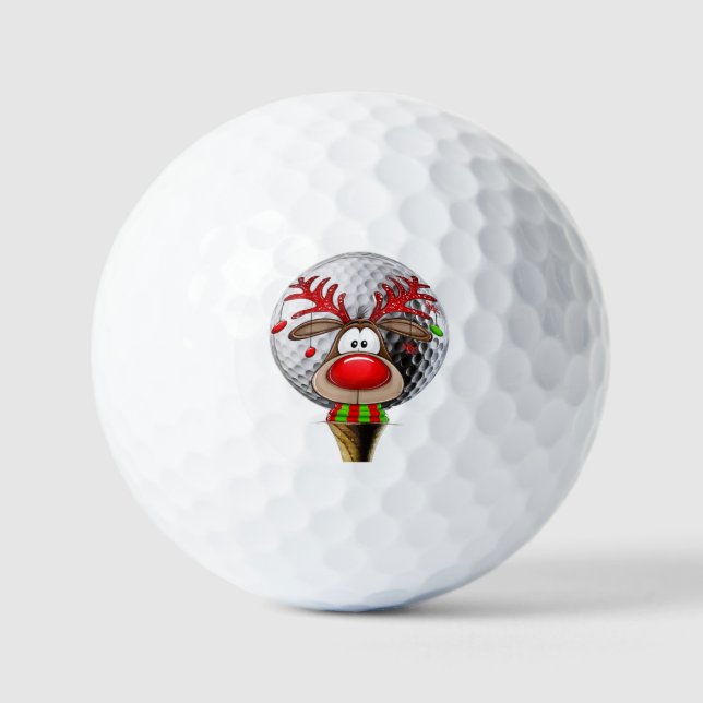 Pelotas De Golf Christmas Reindeer  (Anverso)