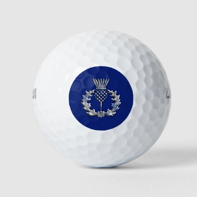 Pelotas De Golf Chrome Style Print Scottish Thistle (Anverso)