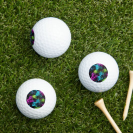 Pelotas De Golf Cian Magenta Lima Cyberpunk | Extremadamente 3D 