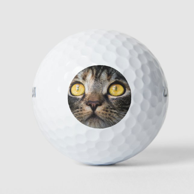 Pelotas De Golf Cierre de gato con ojos amarillos (Anverso)