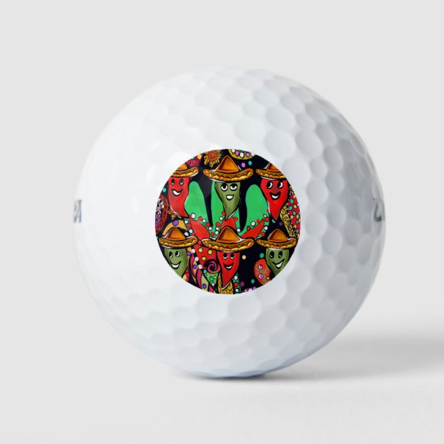 Pelotas De Golf Cinco de Mayo Peppers (Anverso)