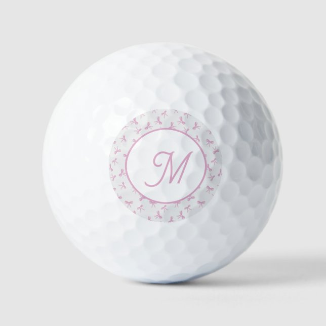 Pelotas De Golf Cinta acuarela rosa Coquette Frilly Monogramada  (Anverso)