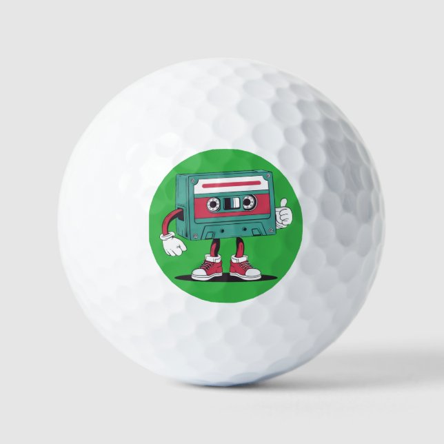Pelotas De Golf Cinta de cassette retro. (Anverso)